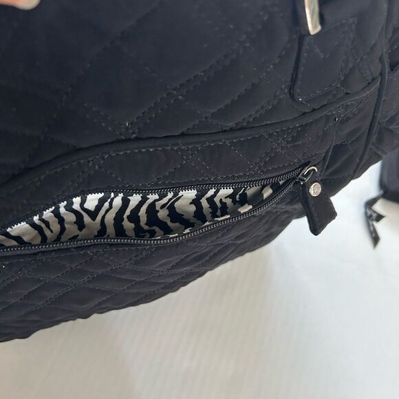 Vera Bradley Black Quilted Zebra Print Lining Tote Bag and Black Zip Wallet Set - Picture 3 of 12
